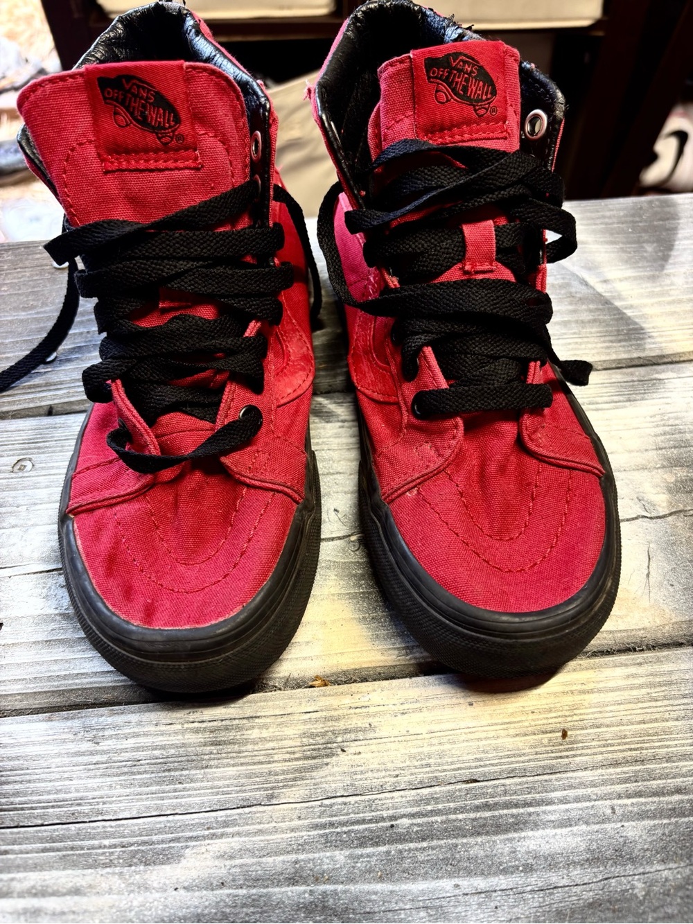 Red Vans high top sneakers size womensUS 6.5 #skateboarding #skate
